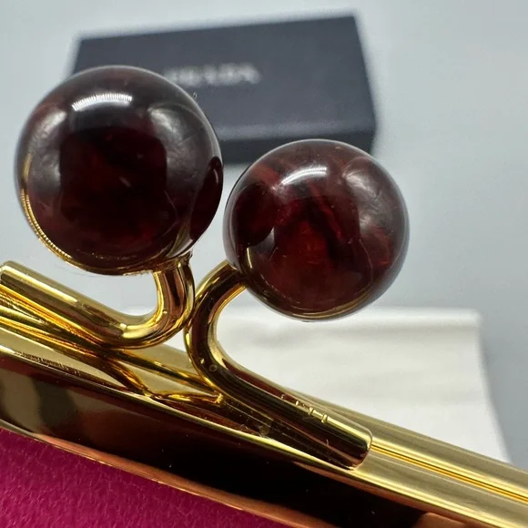 Prada Peonia leather kiss-lock mini clutch bag wallet- new - Picture 16 of 16